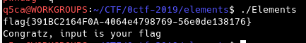 Writeup Elements - re - 0ctf 2019 quals